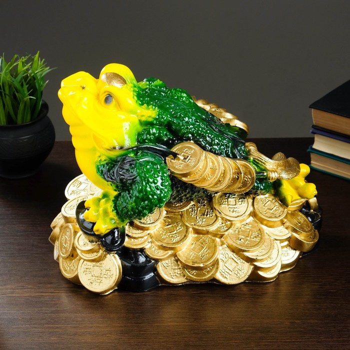 Статуэтка "Жаба большая на деньгах" 26 × 19 × 33см гипс