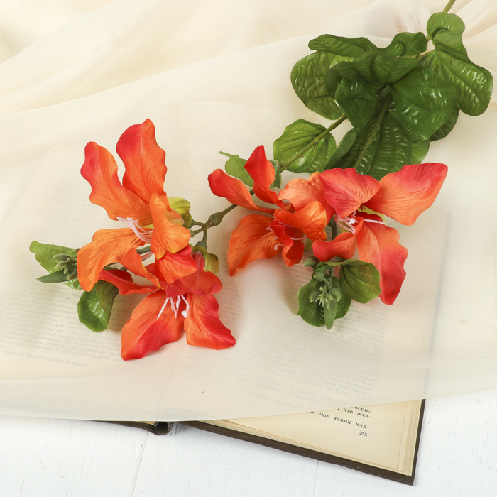 Цветы искусственные "Лилия тибетская" оранжевая