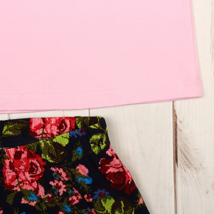 Комплект женский (футболка, бриджи), размер 52, кулирка/фуллайкра, цвет персик/синий (8015)