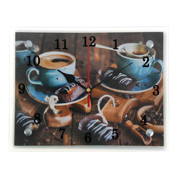Часы-картина настенные, серия: Кухня, Кофе и конфеты, 20х25 см часы картина настенные серия кухня чашка кофе 20х25 см