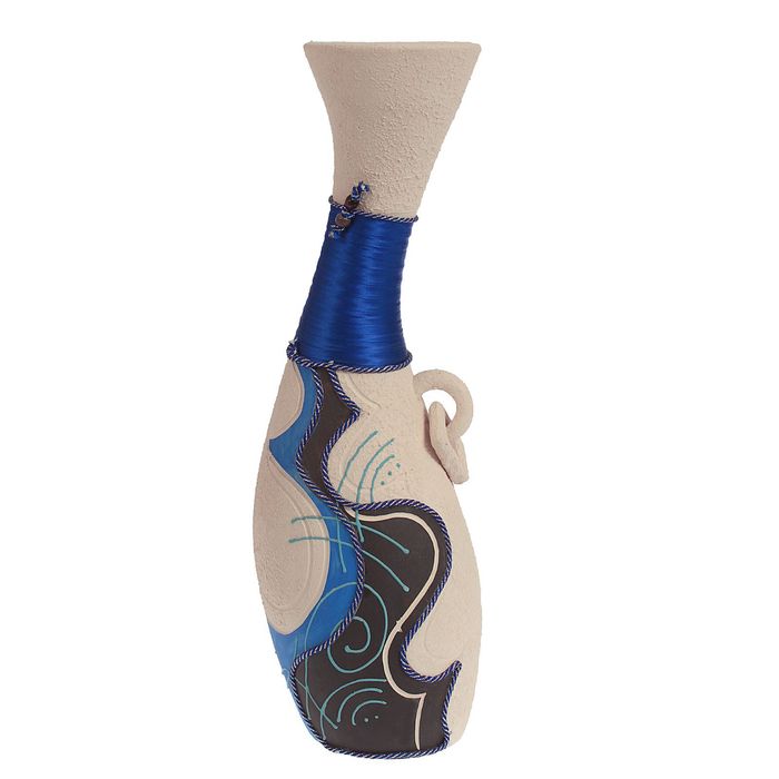 Ваза напольная "Мирра" большая, сине-белая, микс