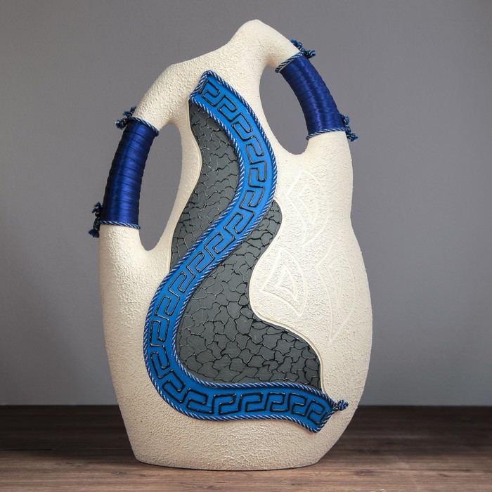 Ваза напольная "Алла" абстракция, синяя, микс