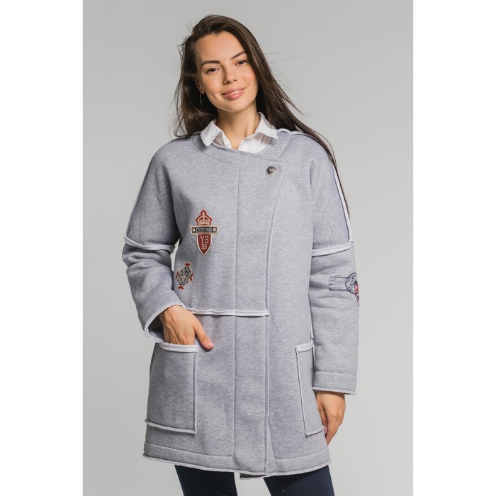 Кардиган женский с начесом М-248-051 меланж, р-р 42