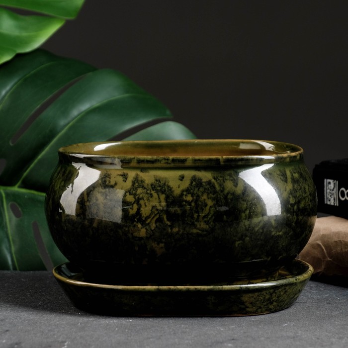 Кашпо "Танго" зелёное 1,1 л