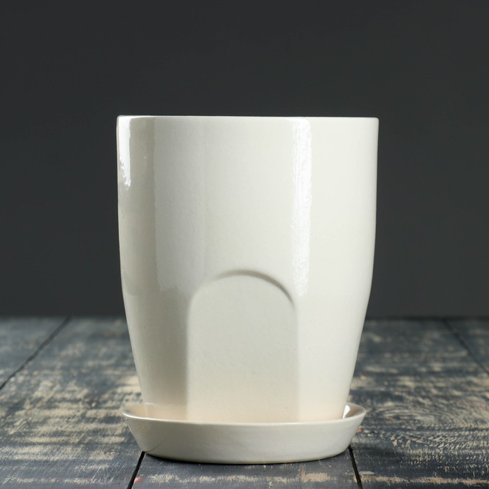 Кашпо "Авангард" белое, микс 2,3 л