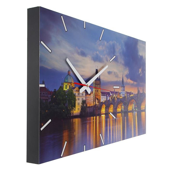 Часы настенные прямоугольные "Карлов мост", 61х37 см микс