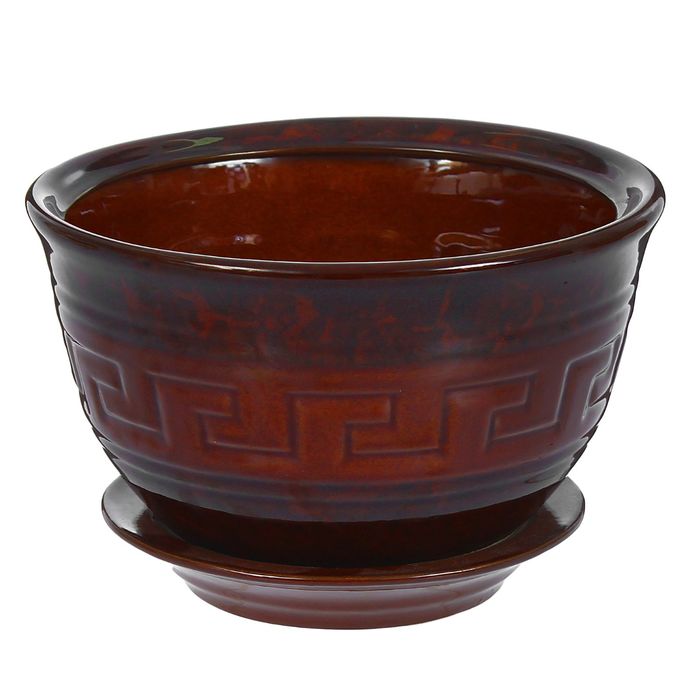 Кашпо "Меандр" коричневое 2 л