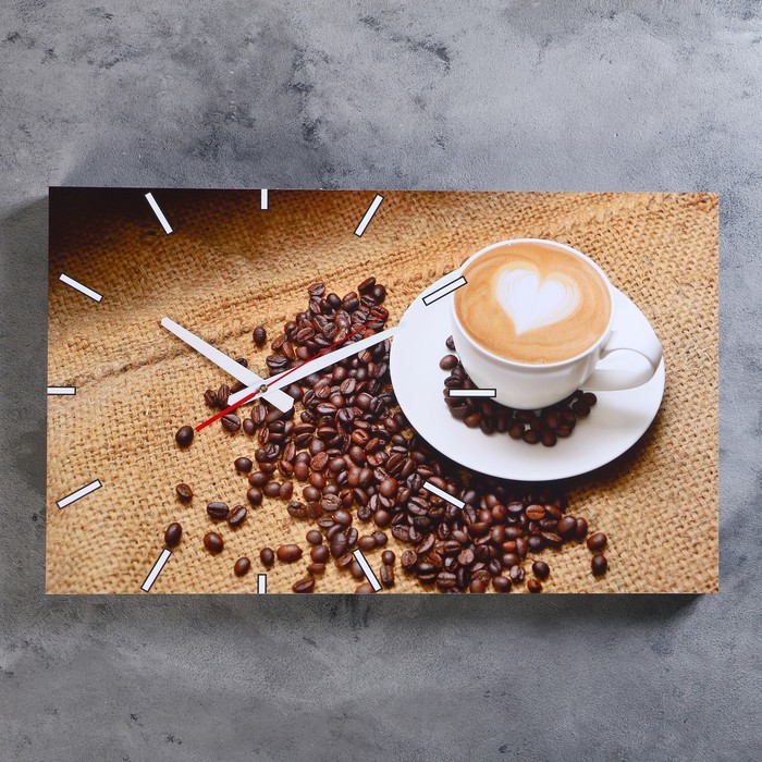 Часы настенные прямоугольные "Кофейная фантазия", 61х37 см