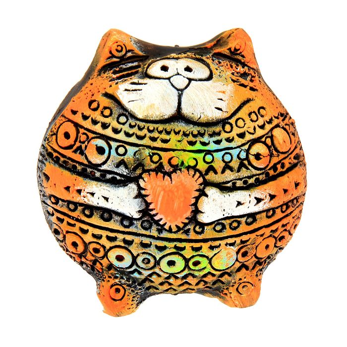 Сувенир из красной глины "Кот Золотой"