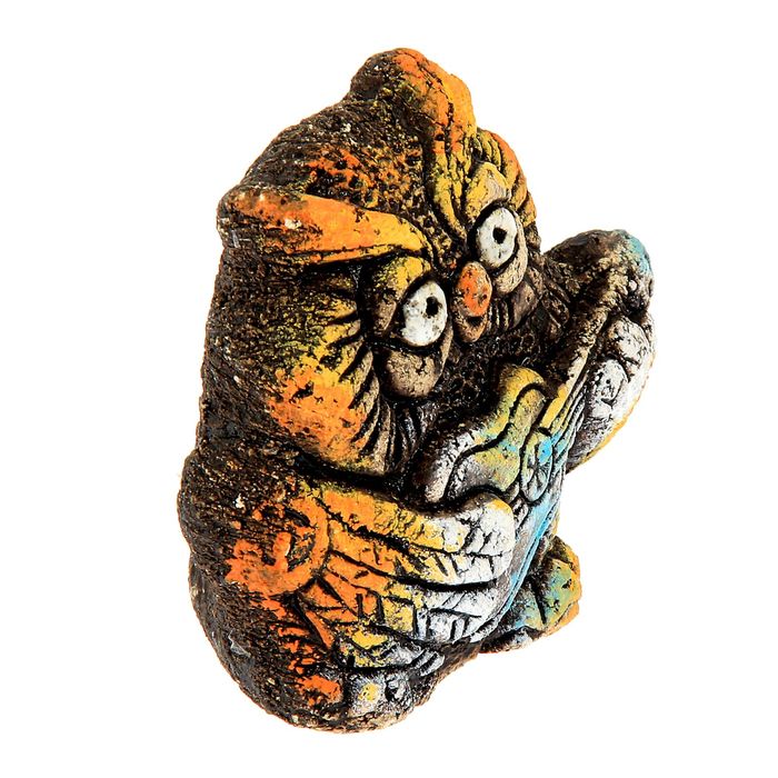 Сувенир из шамота "Сова с гитарой"