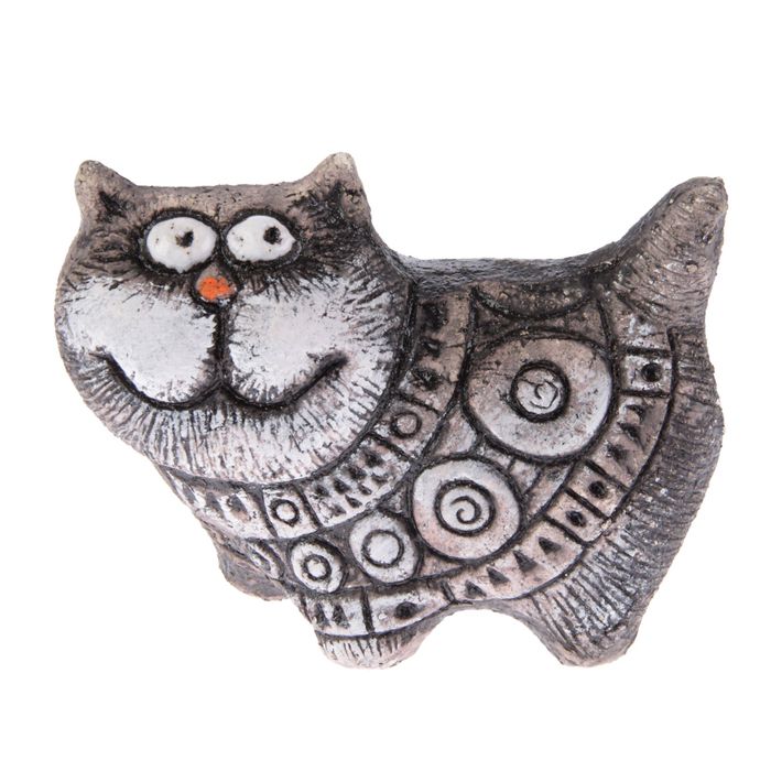 Сувенир из шамота "Кот Цветочный"