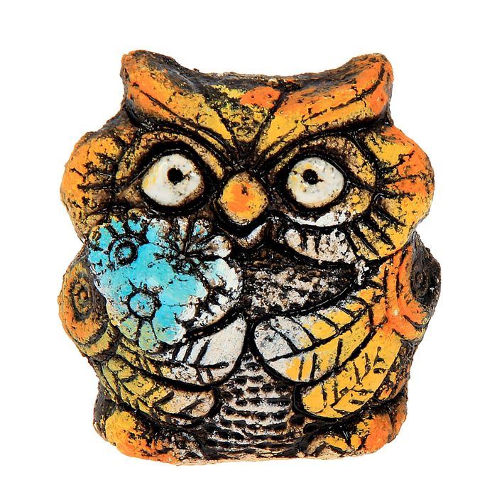 Сувенир из шамота "Сова с цветами"