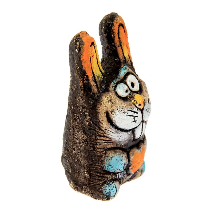 Сувенир из шамота "Заяц Пузик с сердцем"