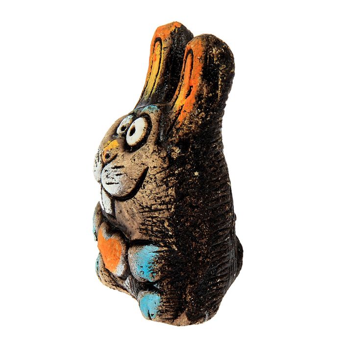 Сувенир из шамота "Заяц Пузик с сердцем"