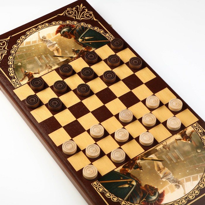 Настольная игра 2 в 1 "Аве Цезарь": шашки, нарды, доска 60 х 60 см