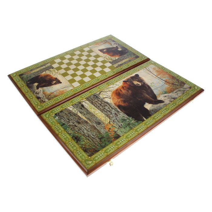 Нарды-шашки "Косолапый" (доска дерево 40х40 см)