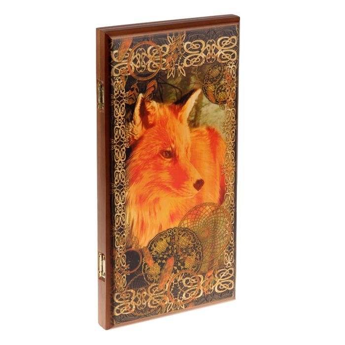 Нарды-шашки "Лис" (доска дерево 40х40 см)