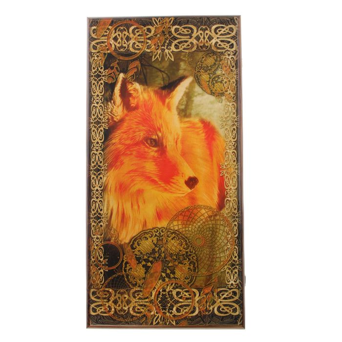 Нарды-шашки "Лис" (доска дерево 40х40 см)