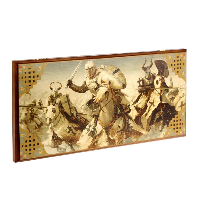 Нарды-шашки "Крестоносцы" (доска дерево 60х60 см)