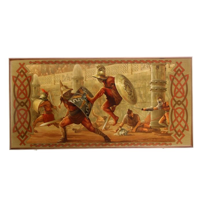 Нарды-шашки "Гладиатор" (доска дерево 60х60 см)