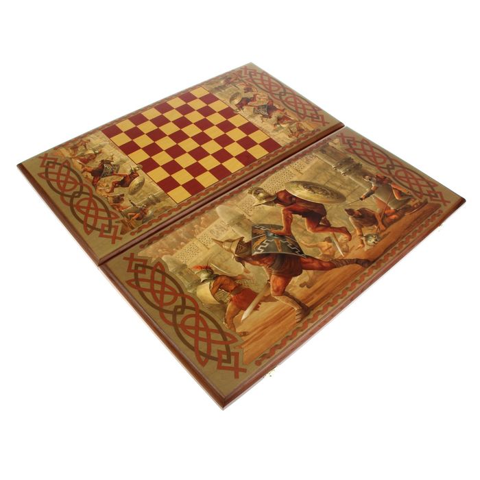 Нарды-шашки "Гладиатор" (доска дерево 60х60 см)