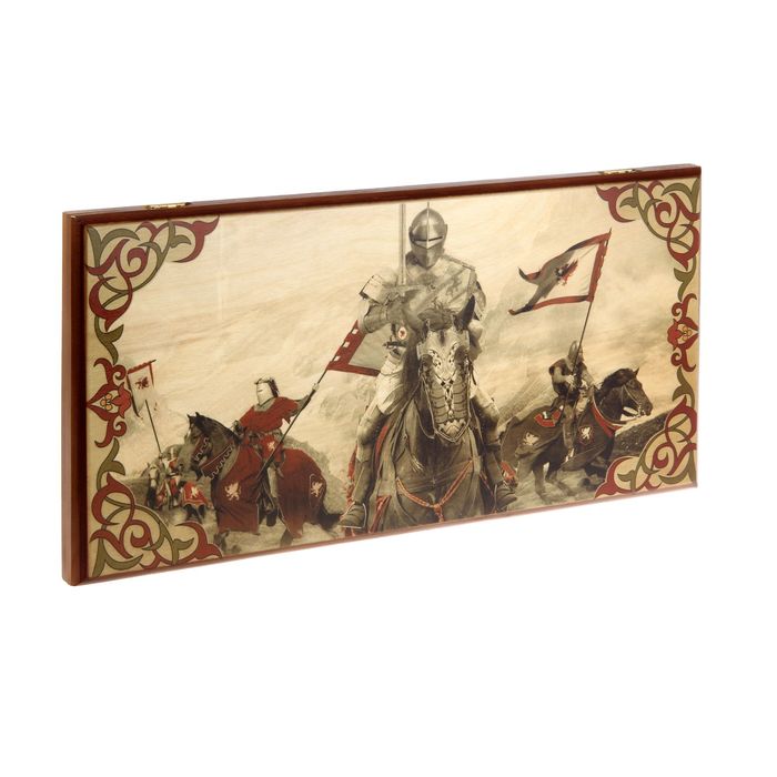 Нарды-шашки "Конные рыцари" (доска дерево 60х60 см)