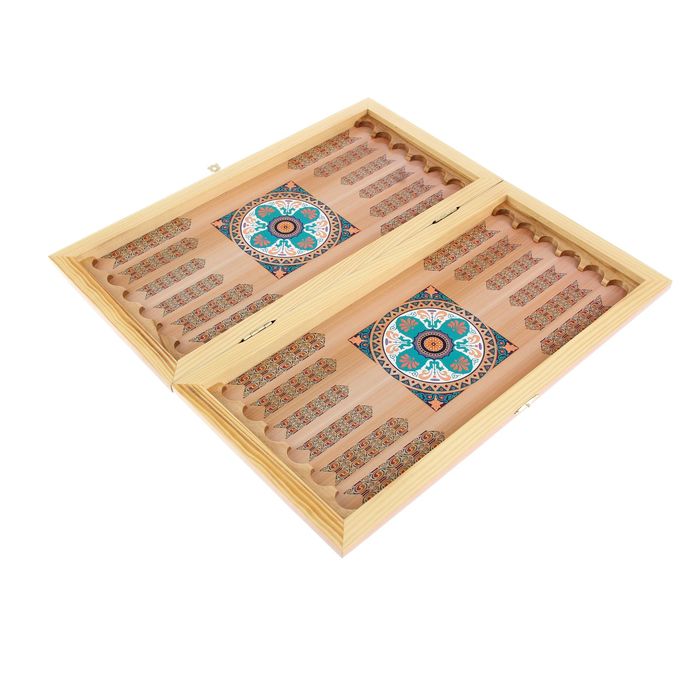 Нарды-шашки "Рысь" (доска дерево 40х40 см)