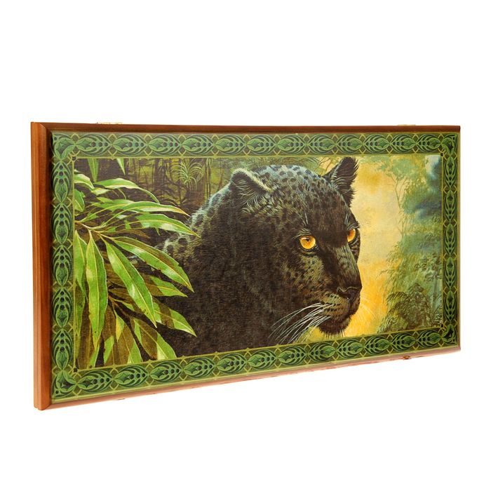 Нарды-шашки "Черный Ягуар" (доска дерево 60х60 см)