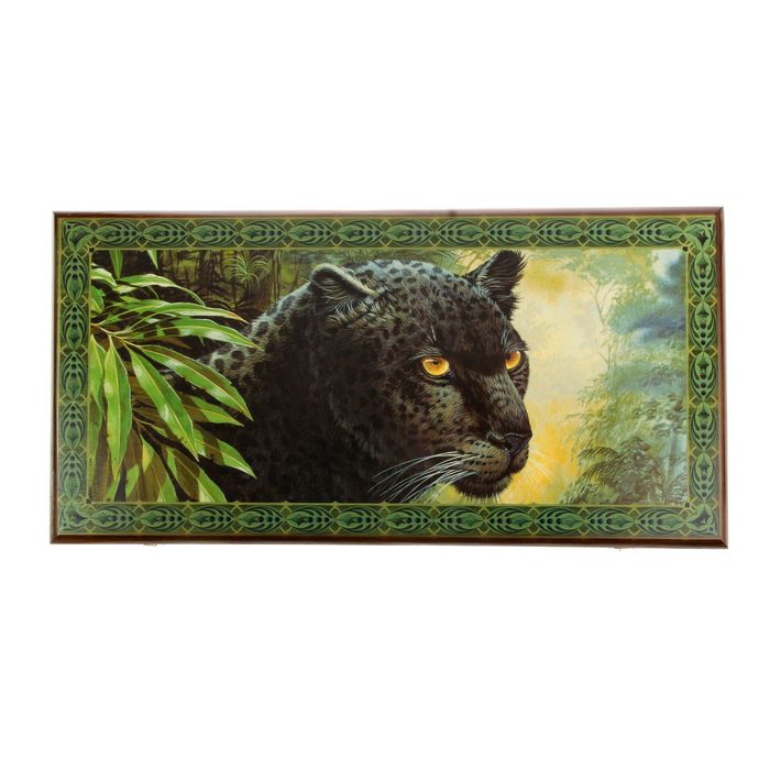 Нарды-шашки "Черный Ягуар" (доска дерево 60х60 см)