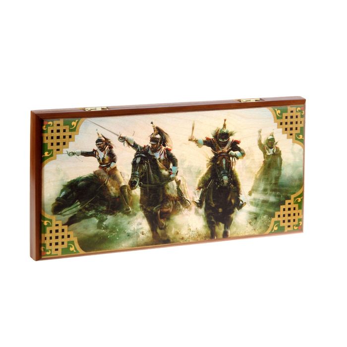 Нарды-шашки "Атака" (доска дерево 40х40 см)