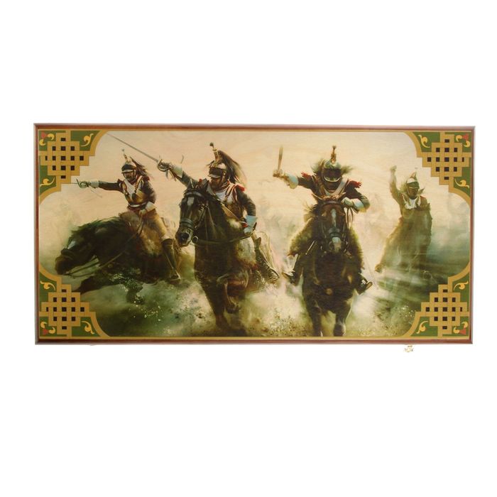 Нарды-шашки "Атака" (доска дерево 40х40 см)