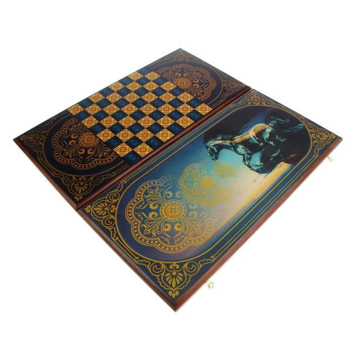 Нарды-шашки "Black Horse" (доска дерево 60х60 см)