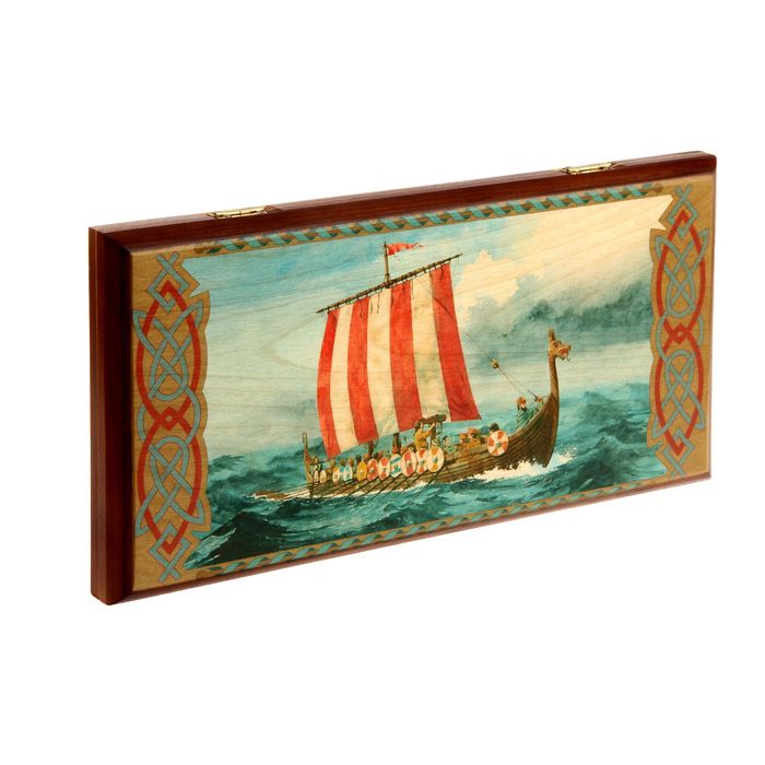 Нарды-шашки "Викинги" (доска дерево 40х40 см)