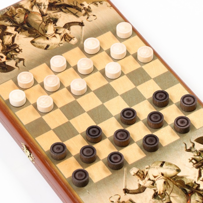 Нарды-шашки "Крестоносцы" (доска дерево 40х40 см)