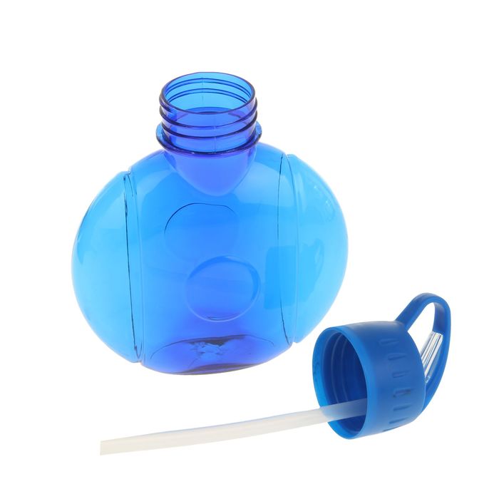 Фляжка-бутылка круглая, 650 мл, синяя