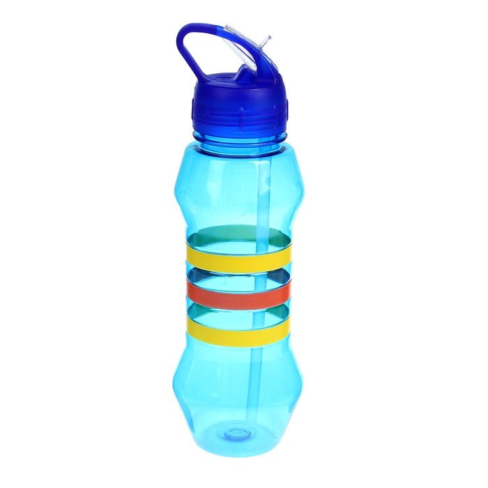 Фляжка-бутылка «Три полоски», 750 мл, синяя