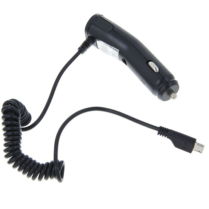 Провод для зарядки от прикуривателя Luazon microUSB, 0,7А, 1м, чёрный