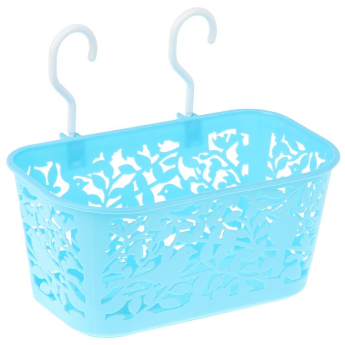 Корзина для хранения подвесная, 2 крючка, "Птицы на ветках", цвет МИКС