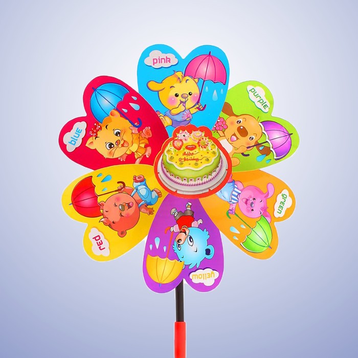 Ветерок "Звери с зонтом", цвета МИКС