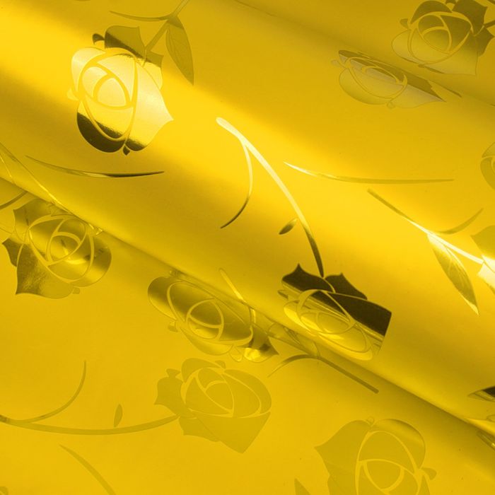 Пленка голография "Цветы", золотой, 70 х 100 см