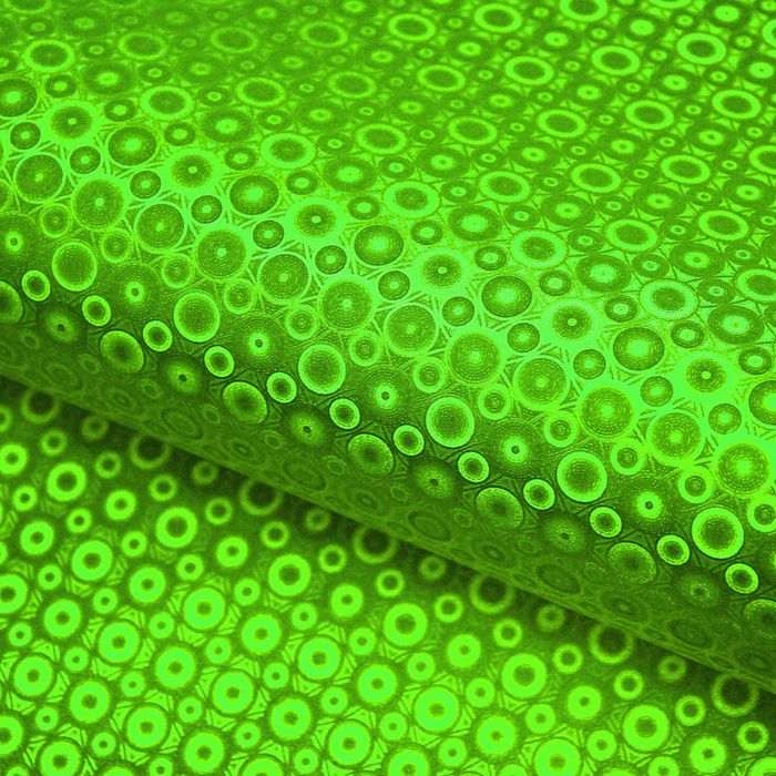 Пленка голография "Капли", зелёный, 50 х 70 см