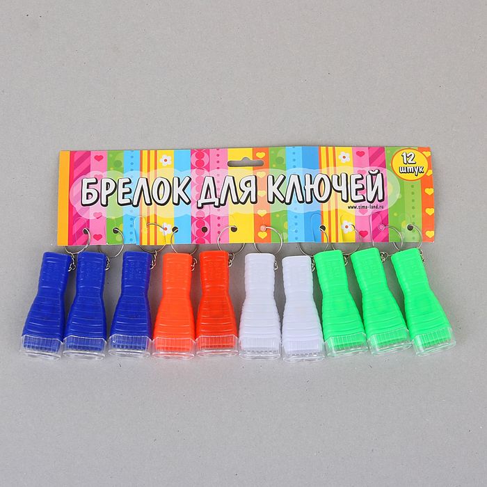 Фонарик свет на кольце "Две лампочки" МИКС