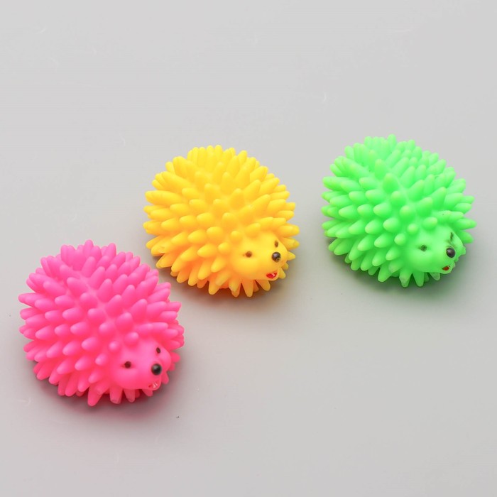 Игрушка пищащая "Еж" большой, 9,5 см, микс цветов