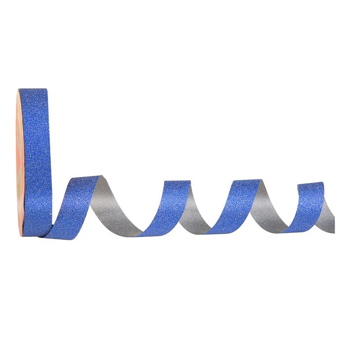 Лента упаковочная "Алмазная крошка", 1,8 см х 36,5 м, цвет синий