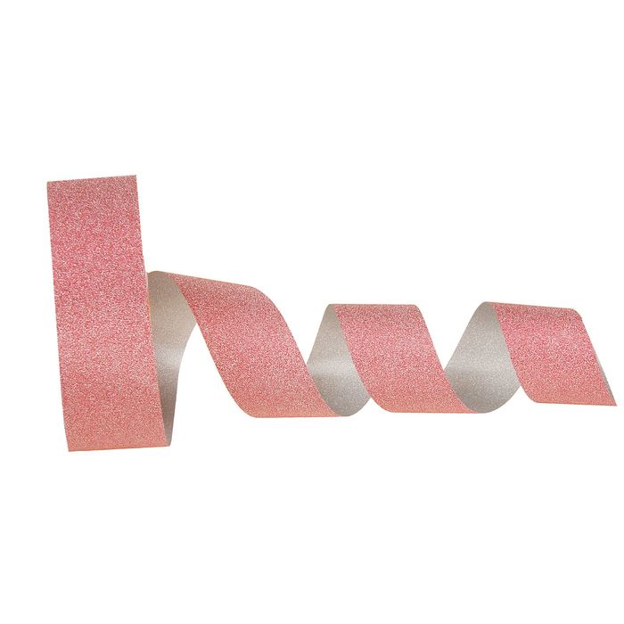 Лента упаковочная "Алмазная крошка", 3 см х 36,5 м, цвет красный