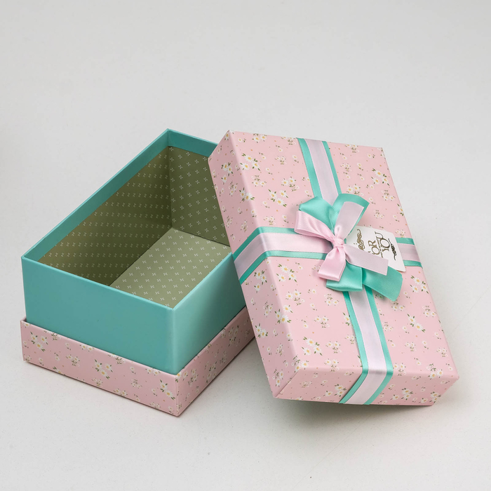 Набор коробок 3в1 "Цветочная поляна", розовый, 28,5 х 21,5 х 12,5 - 20,5 х 13,5 х 10 см