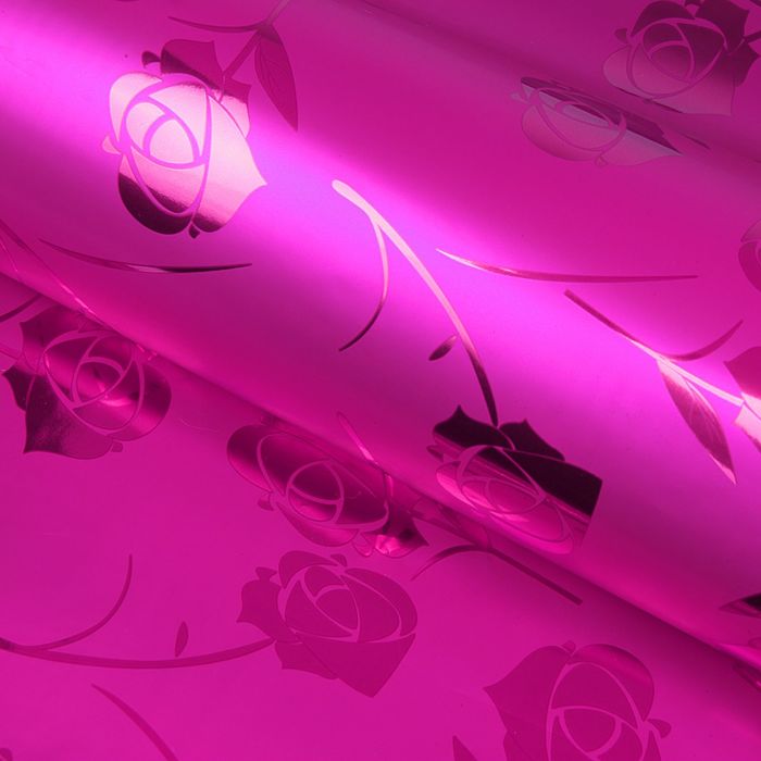 Пленка голография "Цветы", розовый, 70 х 100 см