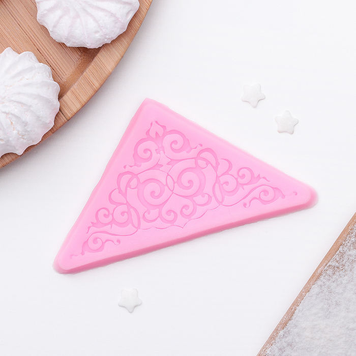 Молд 10х5х0,5 см "Узор", цвет розовый