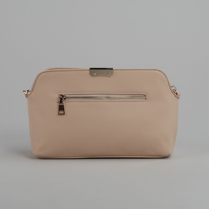 Сумка женская, 1 отдел, длинный и короткий ремень, бежевый