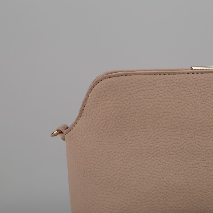 Сумка женская, 1 отдел, длинный и короткий ремень, бежевый